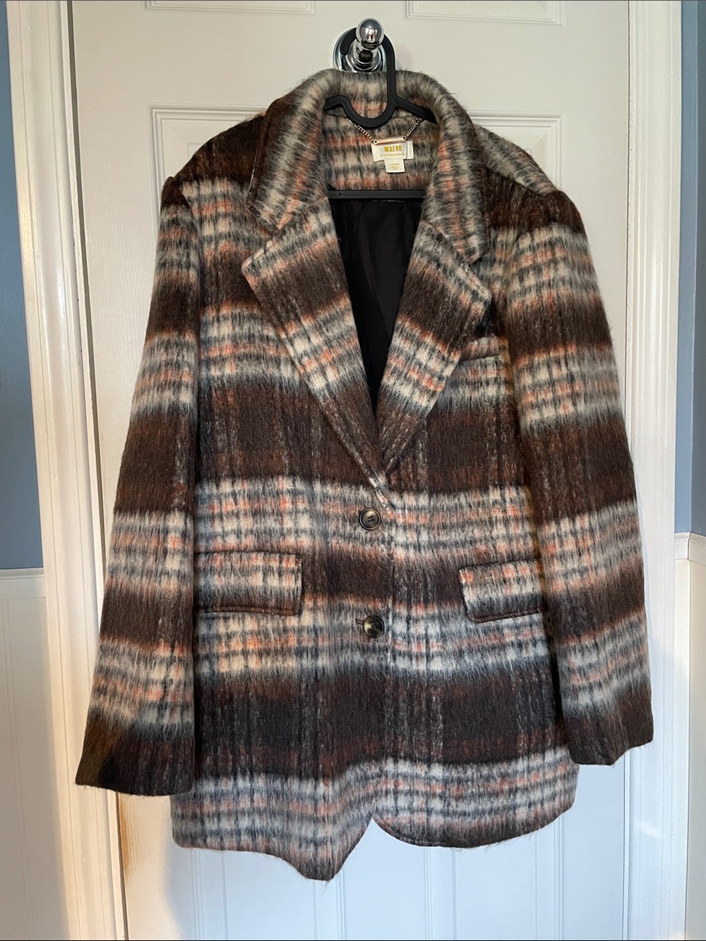 Anthropologie Brushed Plaid Blazer